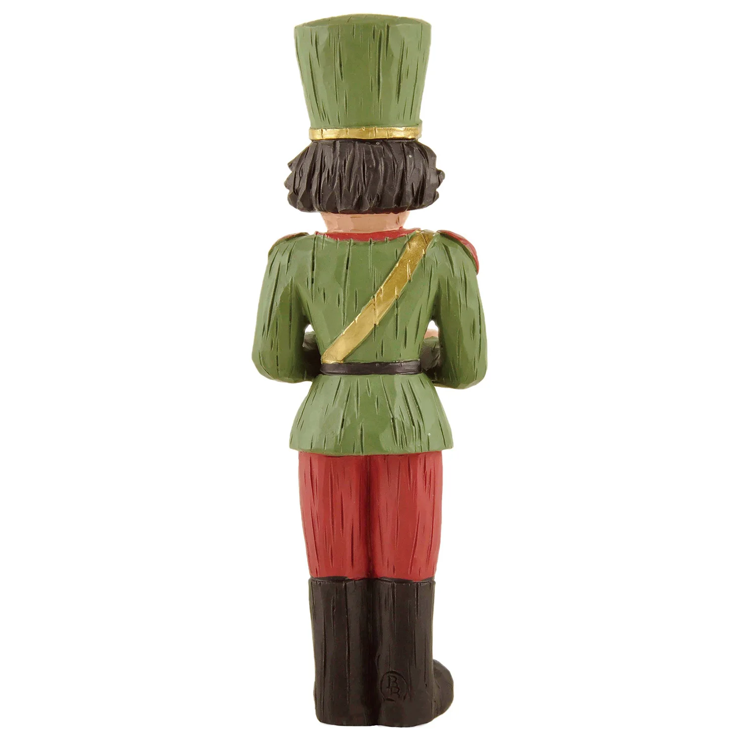Factory Handmade Resin Christmas Crafts Nutcracker Figurine w Green Hat & Drum for Home Decor