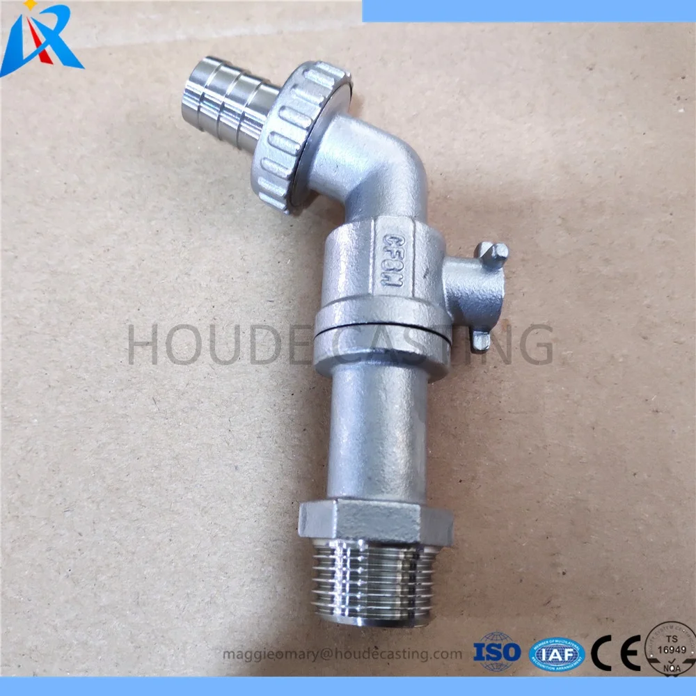 
manufacturer provided PED CE approved with test cert. acc. to EN 12266`stainless steel bibcock ball valve for plumbing 