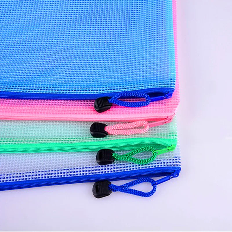 Wholesale A4 A5 A6 Simple Mesh Design Pencil Bag Waterproof Clear Pencil Bag Pouch In Stock