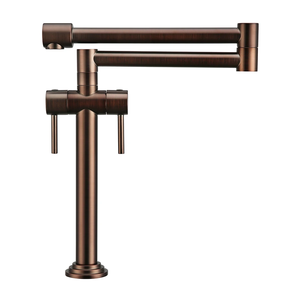 Luxury Rose Gold  Modern Deck Mounted Kitchen Pot Filler Mixer Taps Brass Kitchen Faucets