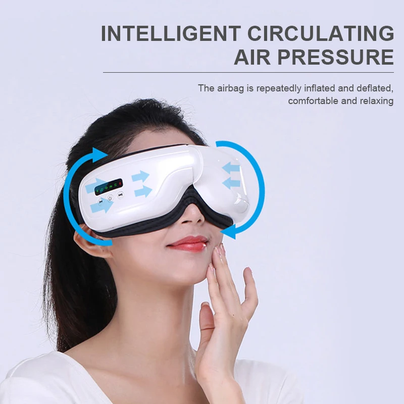 Air Pressure Vibration Digital Eye Massager for Eye Relief Heat Compress Eye Care Mask With Music