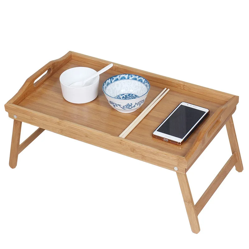 Wholesale Customized Foldable Breakfast Food Bamboo Bed Serving Tray With Folding Legs