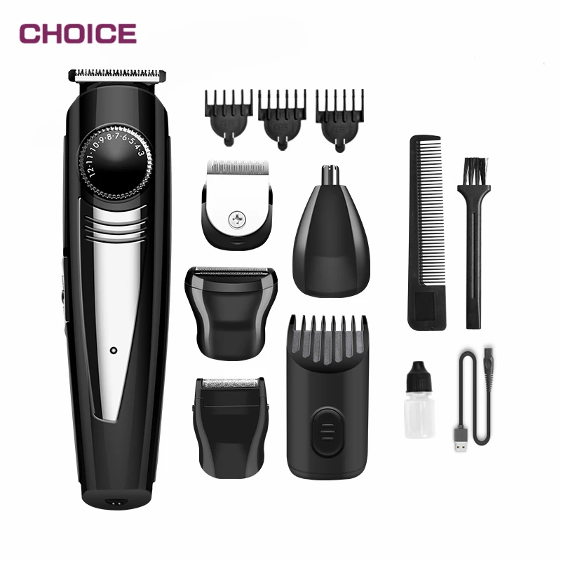 Private Label 5 in 1 Professional Hair Clipper Trimmer Mens Cordless Hair Trimmer Set Rechargeable Hair Clipper
