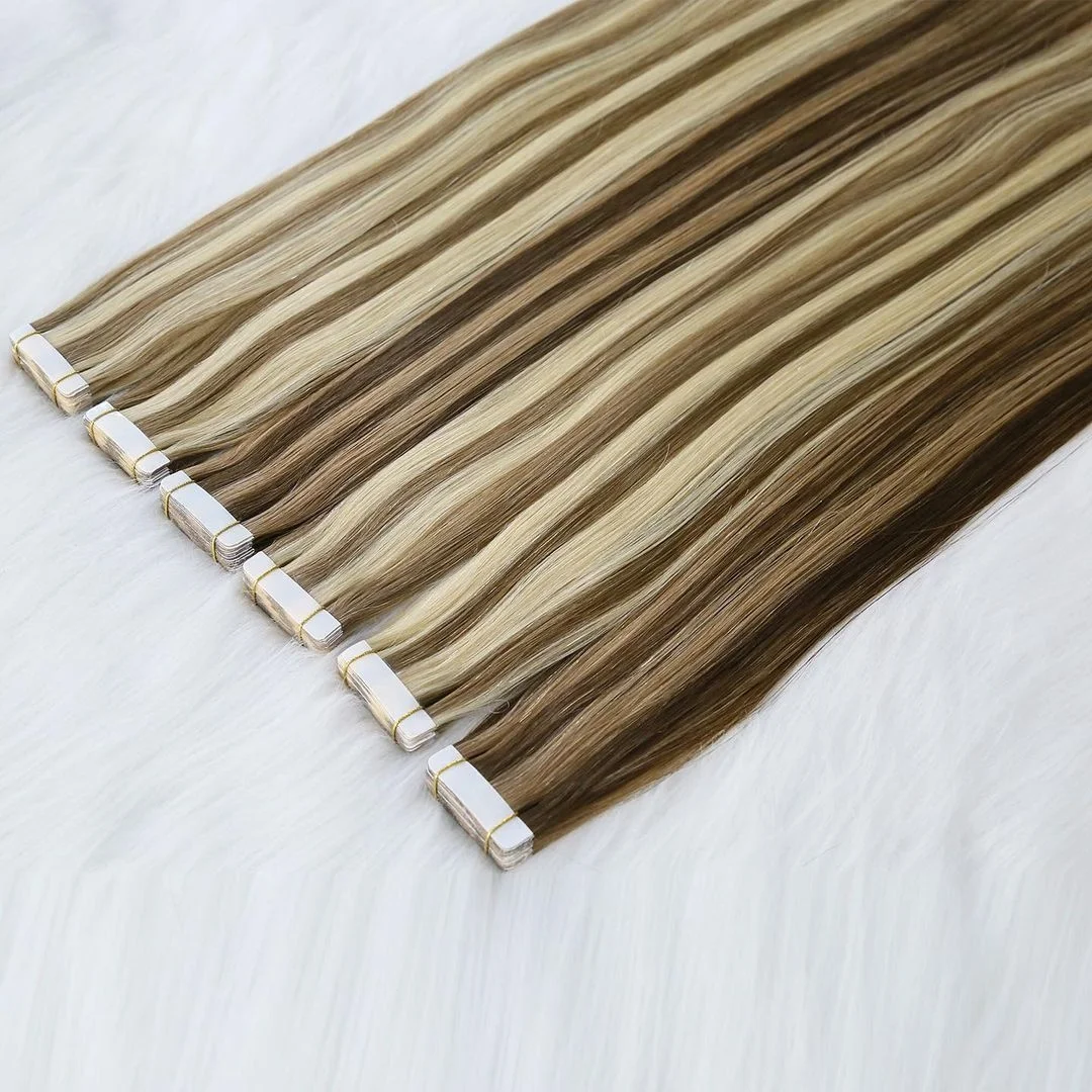 10 - 30 inches virgin raw hair tape in hair extensions 100human hair for white ,black women
