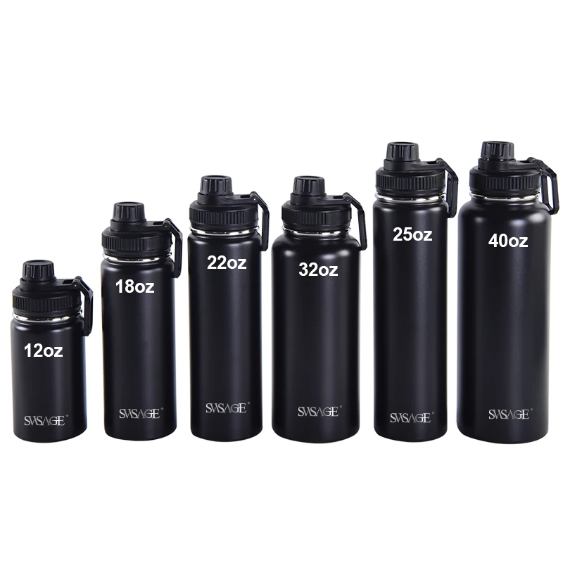 Хит продаж; Каблук 12Oz 20Oz 24Oz 32 64Oz Заказные красочные порошковое покрытие из нержавеющей стали Изолированная Спортивная бутылка для воды с трубочкой