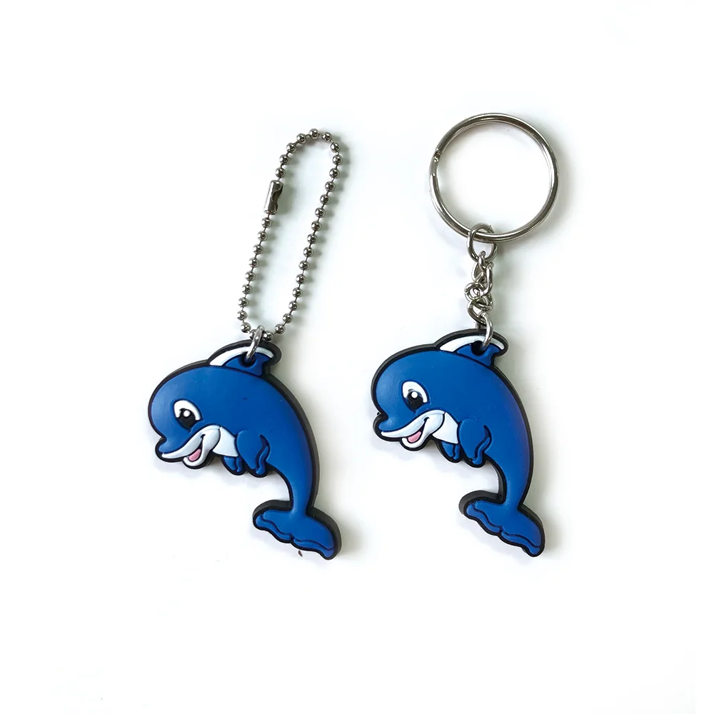 Promotional Hard Custom Eco-friendly Recycled Make Wholesale Small Diy Animal Figure With Rubber Flat Plastic Keychains