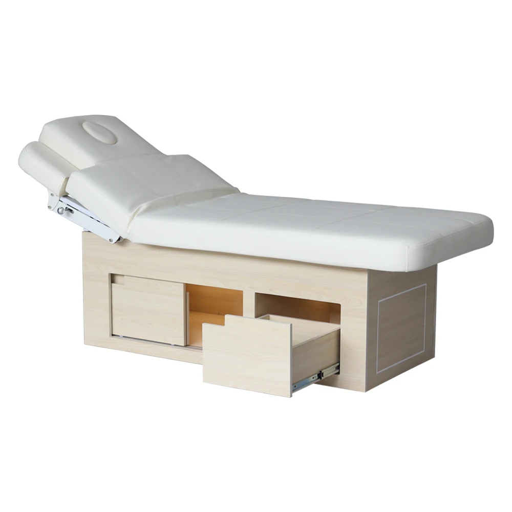 Modern Cheap Adjustable Therapy Spa Salon Cosmetic Wooden Bed Frame Beauty Facial Bed Treatment Massage Table