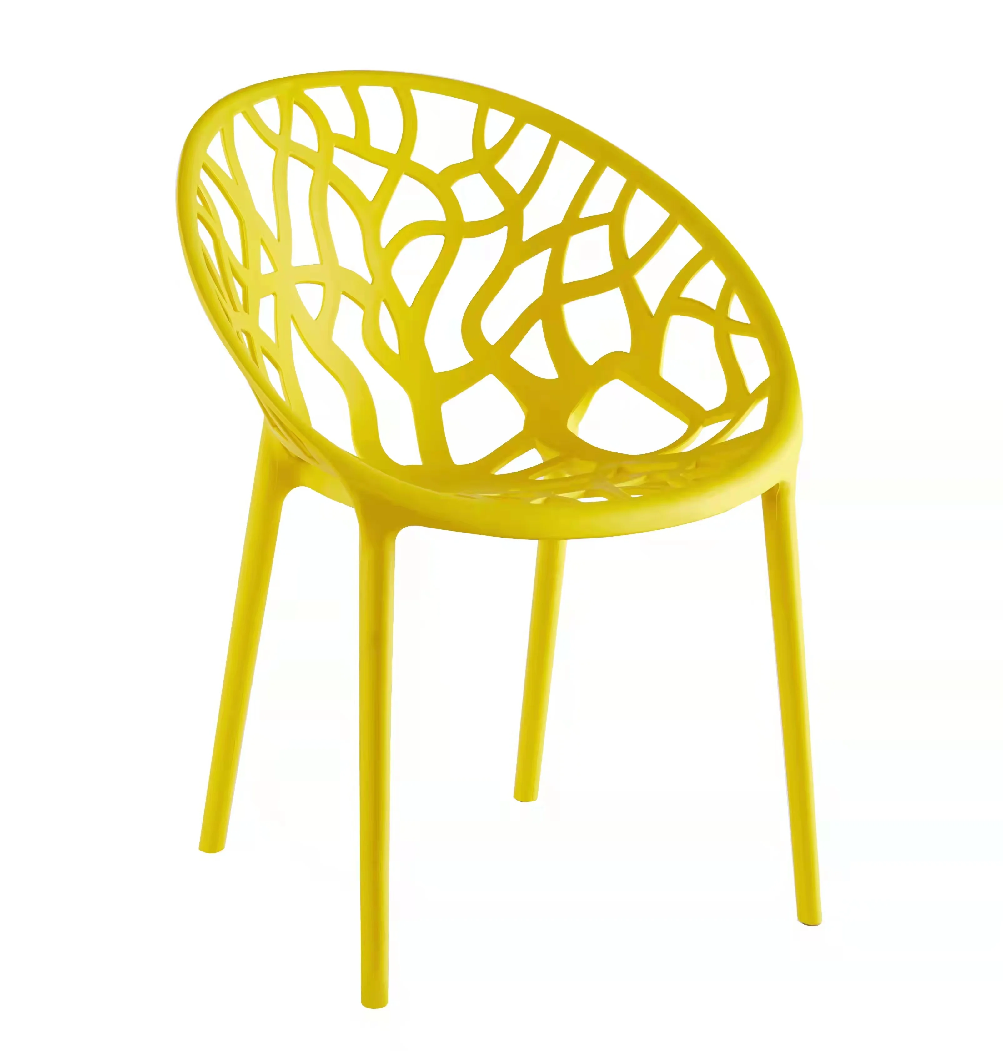 Nordic Style Stackable Outdoor Dining Chair PP Hotel Garden Office Living Room Chair Comfortable Seat Plastic Home Furniture