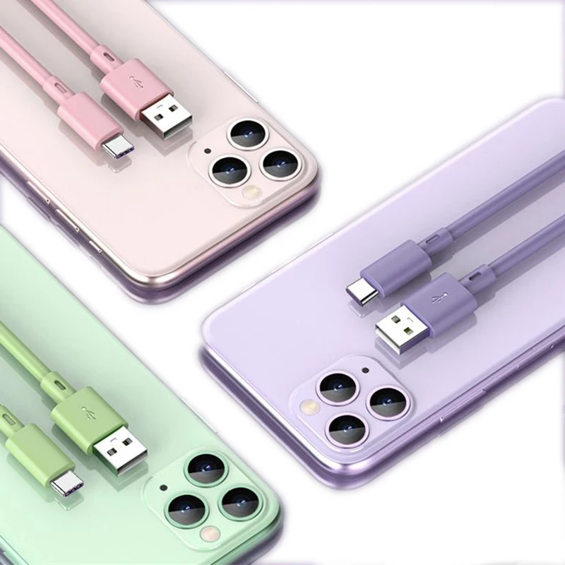 Высокая прочность на разрыв Usb 3,0 силиконовый кабель Type-C Usb кабели 3,0 быстрой зарядкой, 2.4A быстро двойные боковые вставки для мобильного