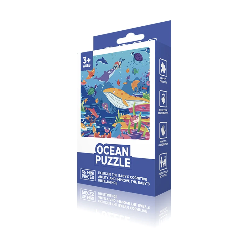 Customized Animal Diy Puzzle Book Kit Grassland Ocean Paper Montessori Educational Learning Jigsaw Toys For Kids Boys Girls