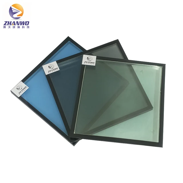 6mm light blue low-e hard coat+12A+6mm clear tempered insulated glass for skylight windows doors curtain wall with good price