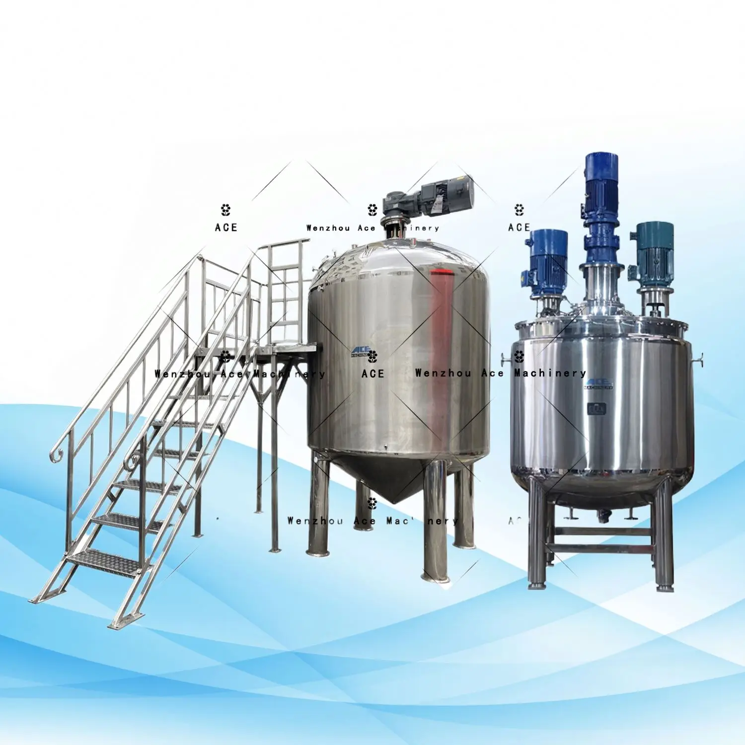Industrial Stainless Steel Steam Mixing Tank Reactor With Fixed Cooking Jacket Pressure Vessel Mixer