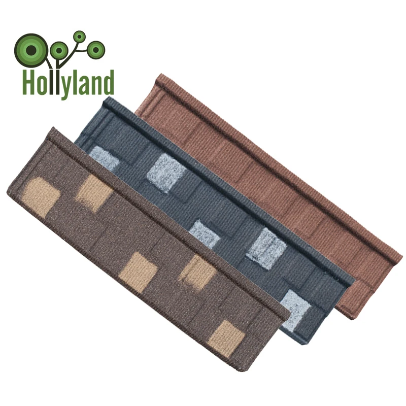 Villa rooftop color stone chip coated aluzinc steel roof tiles with long lifetime