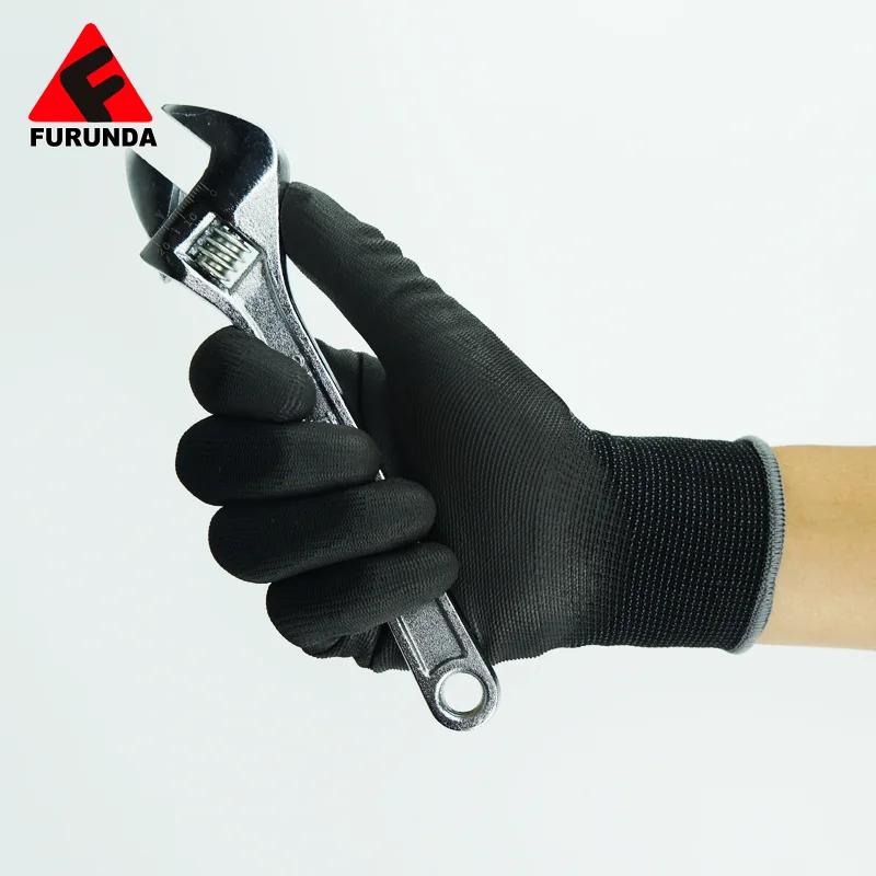 Pu coated glove working glove hand gloves for electronics factory