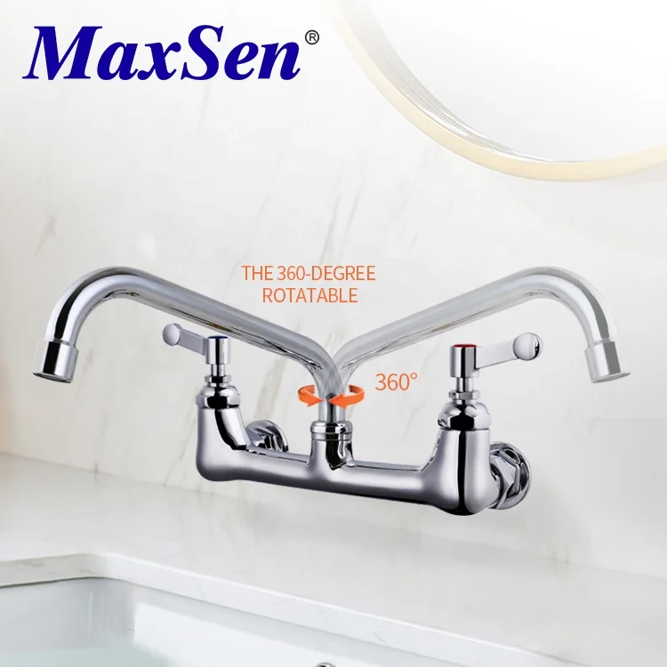 Modern Wall Mounted Faucets Kitchen Mixer Faucet 8 inch Centerset Wall Mounted Kitchen Sink Faucet for Kitchen
