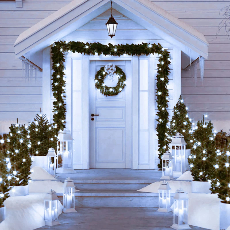 Merry Christmas Tree Lights Luces Ee Navid Twinkle Home Wedding Party Decorative Lighting Outdoor White 100 200 LED String Light