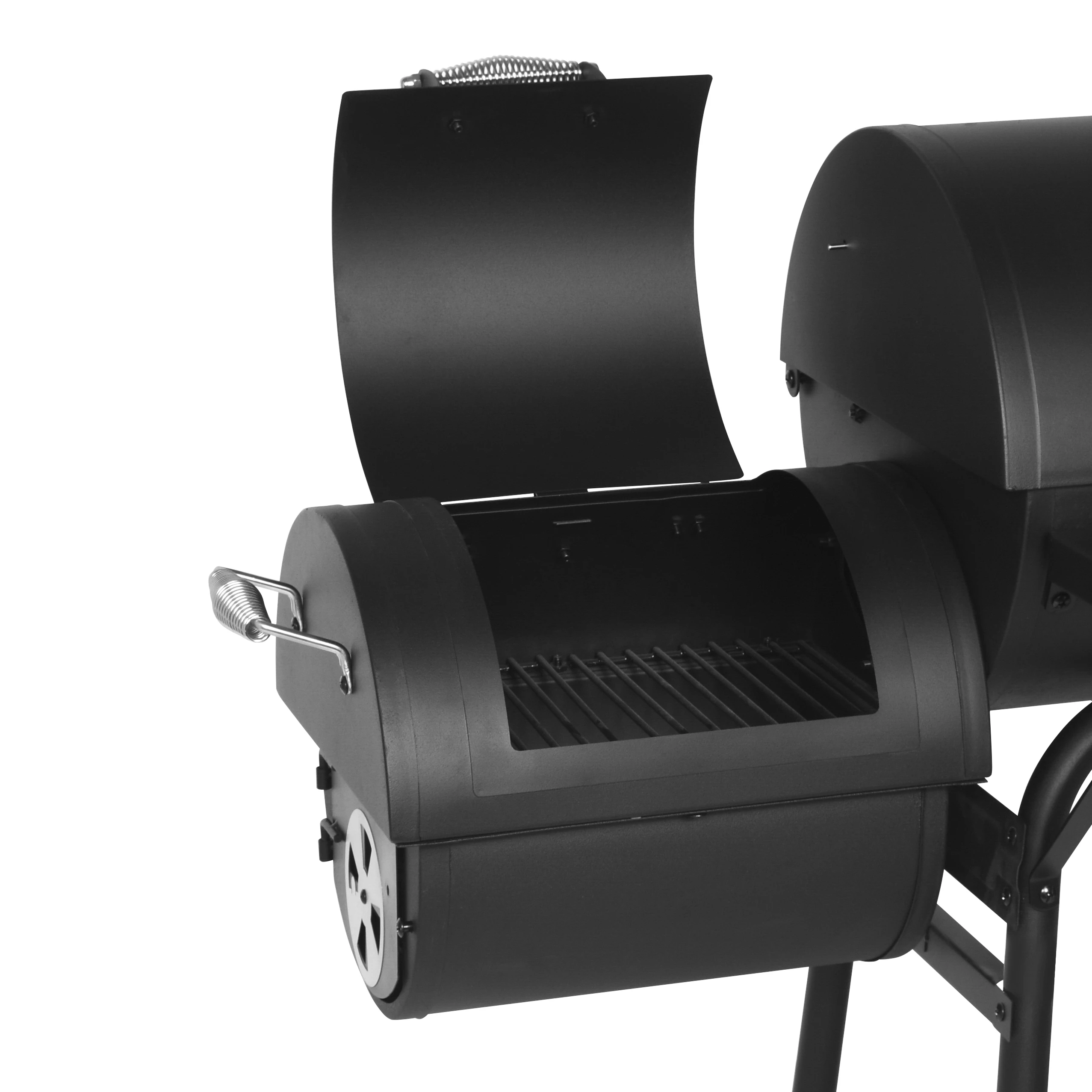 Heavy Duty Meat Drum Pit Barrel Commercial Bbq Charcoal Grill Offset Smoker Black Party Kitchen Metal Painting OEM Item Style