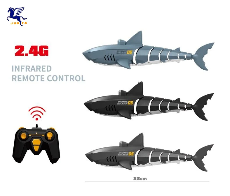 R/C Shark Durable Fish Boat 4 CH Submarine Radio Remote Control Electronic Toy Kids Birthday Gift for Children