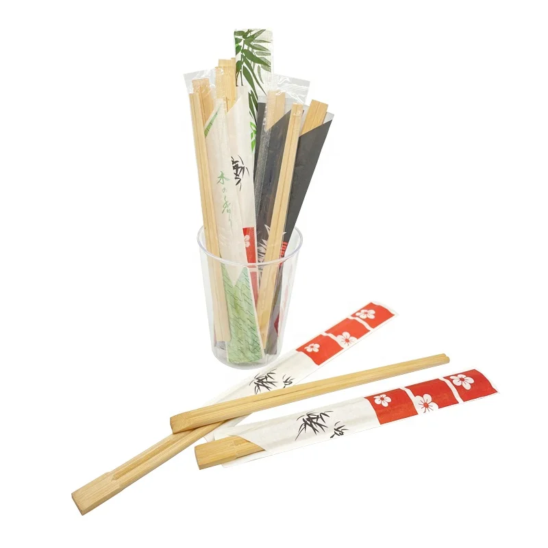 
Eco - friendly biodegradable personalized round disposable bamboo sushi chopsticks set palillos chinos 
