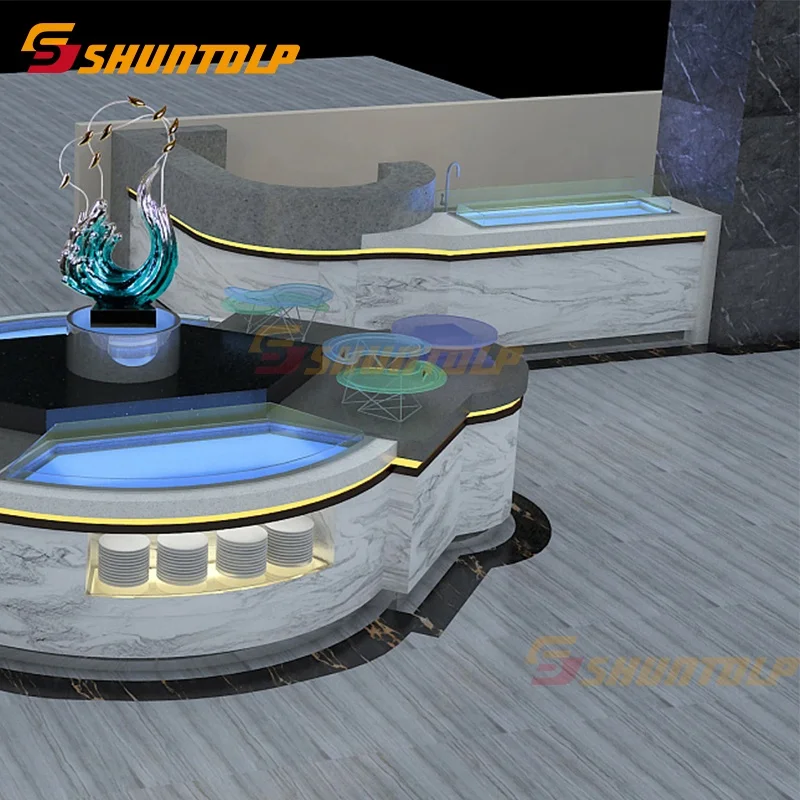 Luxury Commercial Refrigerated cabinet  Salad Showcase modern hotel sushi buffet counter equipment design