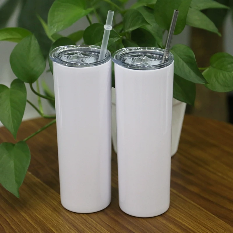 
STOCK IN USA sublimation blanks straight skinny tumbler 20/30oz double wall vacuum insulated slim coffee mugs for sublimation 