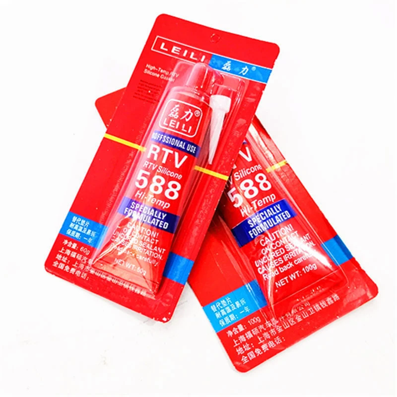 588 silicone gasket free sealant, red adhesive, good engine high-temperature resistance, leak proof, and gasket free