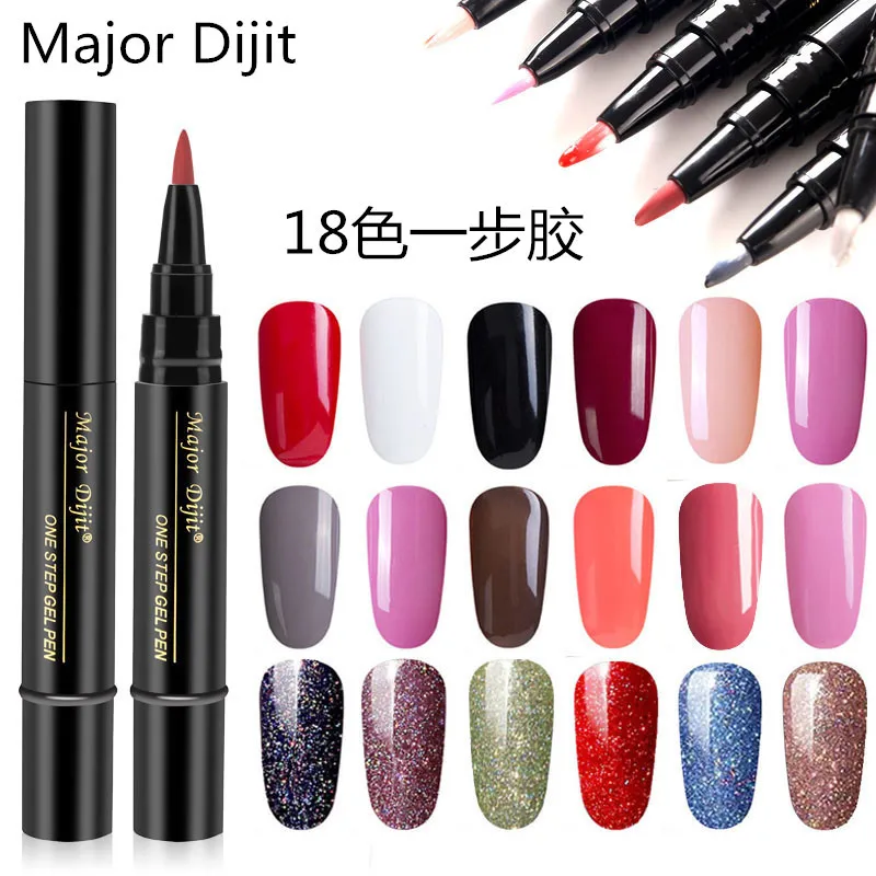 18-Color 3-in-1 UV Pen Manicure Kit Fashionable One-Step Gel Polish with LED Lamp No Base Top Soak HEMA Free Customizable Logo