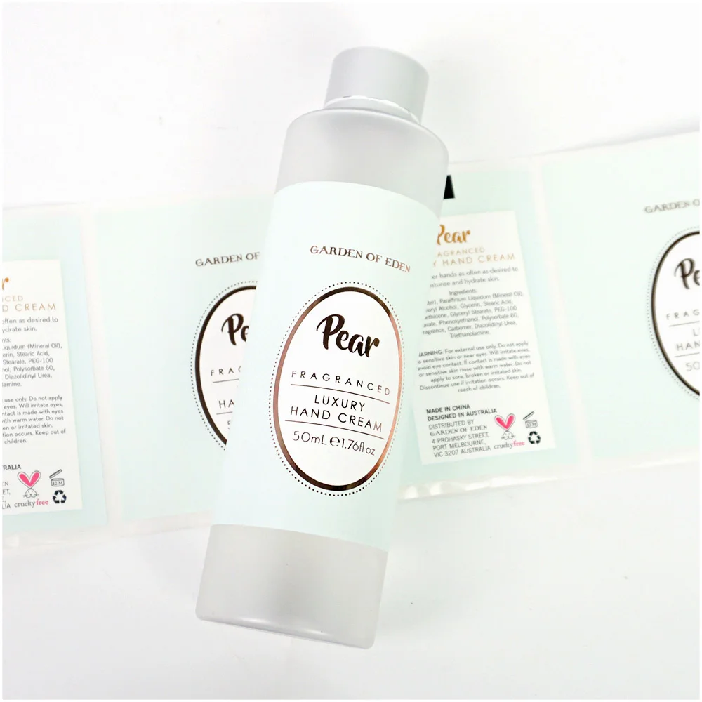 Digital Printing Waterproof Vinyl Perfume Bottle Label Sticker With Customized Logo