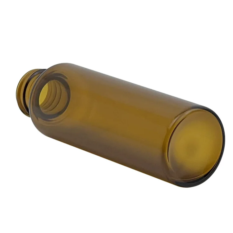 Empty 10ml amber brown wholesale various customize plastic cup glass tubular bottle with screw top black Color cap