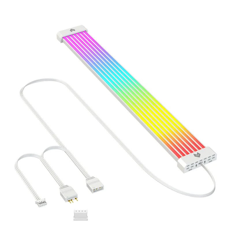 RGB 8PIN/24PIN PSU Удлинительный шнур крышка провода GPU удлинитель кабеля освещение стример Радуга Неон VGA