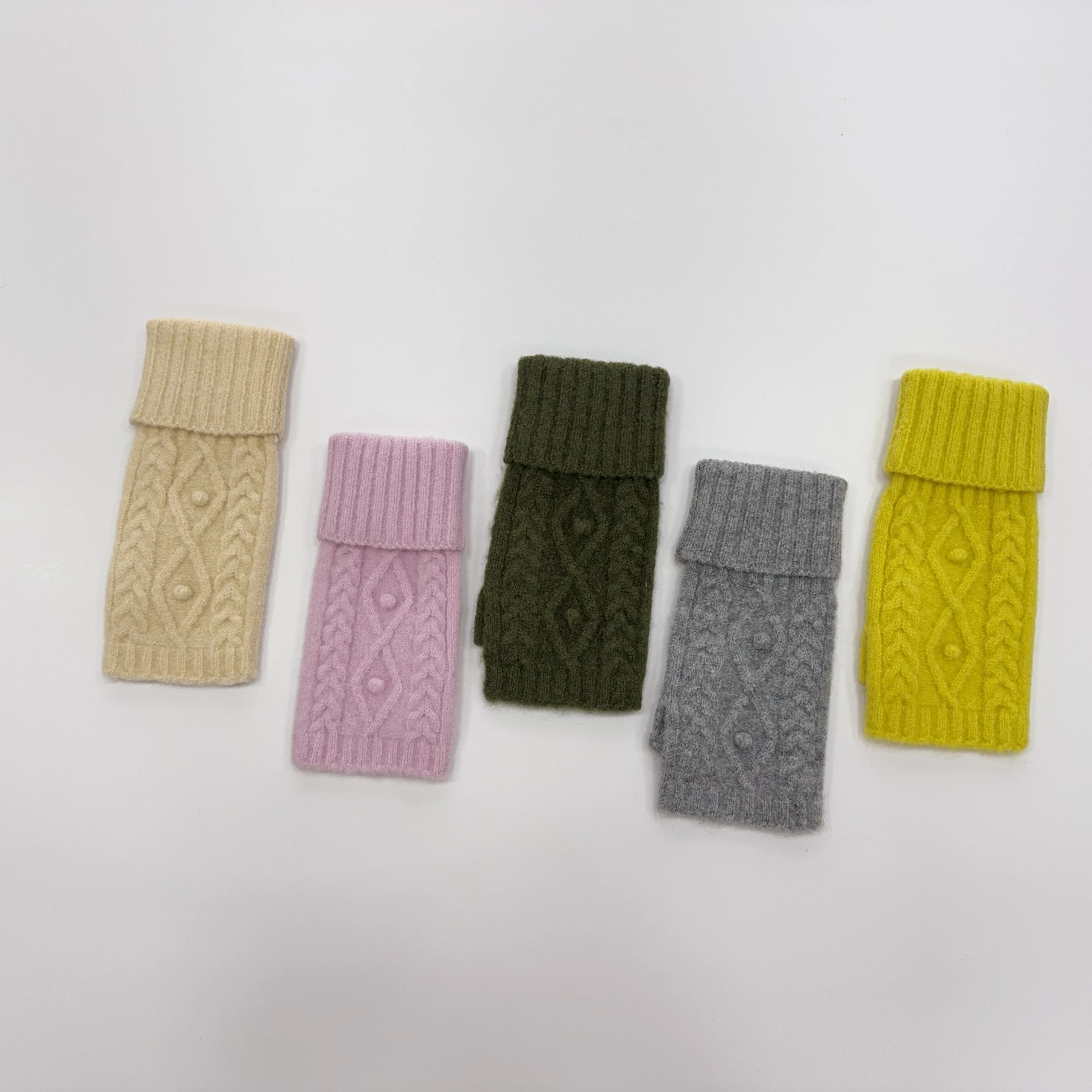 Нейтральные трикотажные перчатки в форме ромба зимние ветрозащитные вязаные из кукурузных бусин