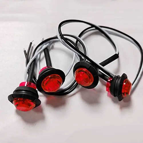 Kingshowstar 3/4 in LED Side Marker Light Front Rear Round Clearance Lights Trailer Driving Signal Light for Truck Car RV Pickup