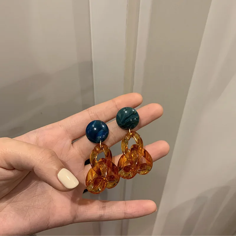  Jewelry 925 silver needle South Korea East Gate fashion new personality Chain Earrings eardrop net red temperament Design