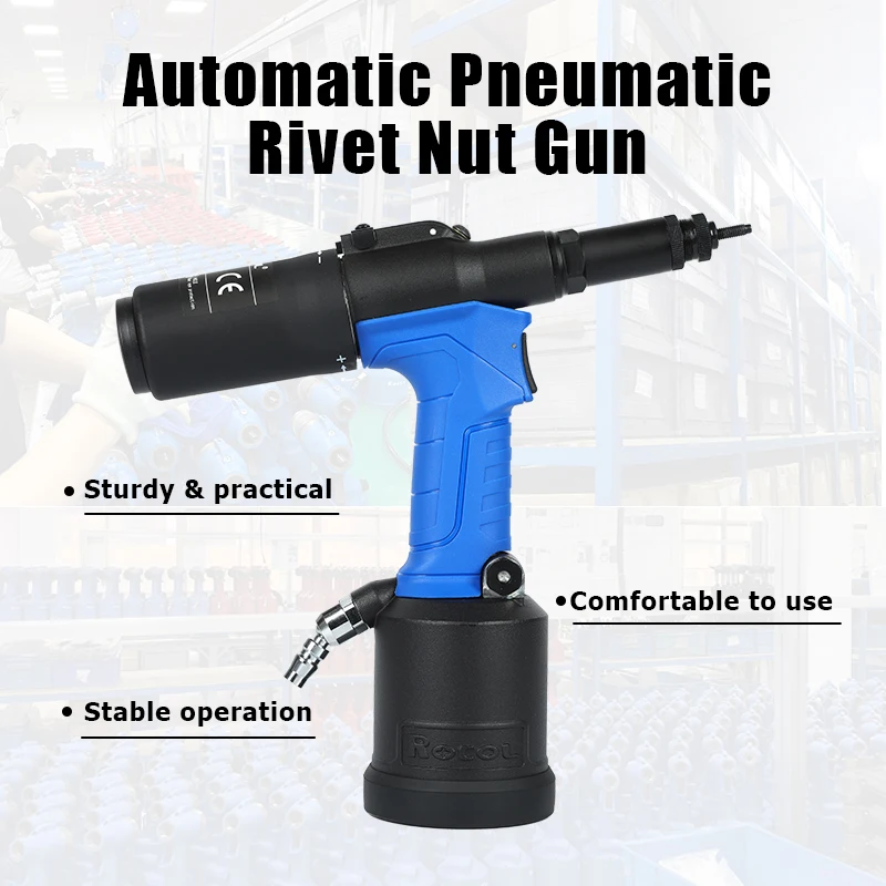 Portable Automatic Rivet Nut Tool 5308 Industrial Grade Pneumatic Riveting Gun M3-M8 Lightweight Switch Air Riveter