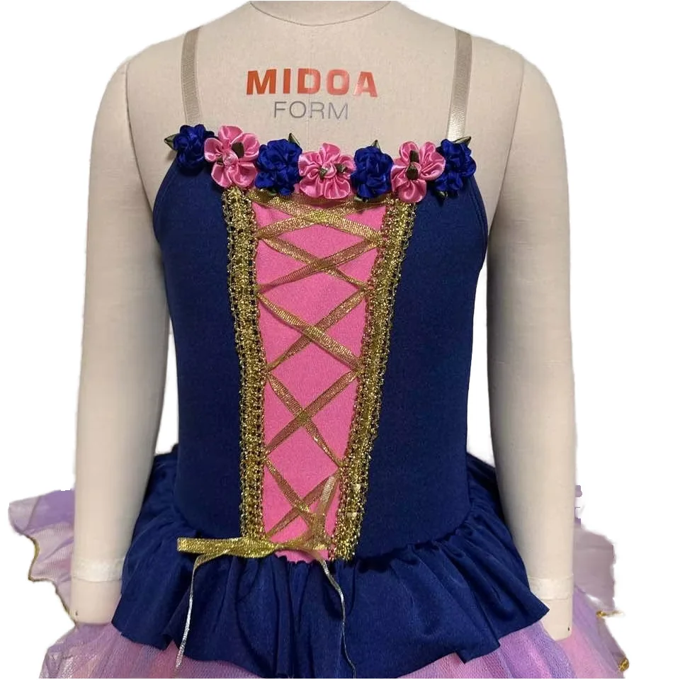 Girls Birthday Party Tutu Dress with Printed Design Women Ballet Dance Leotards Skirt Stage Use Dance Costumes for Children