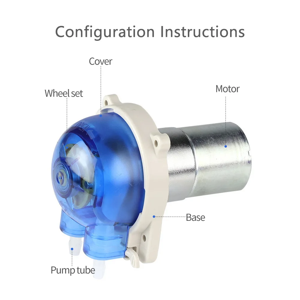 JIHPUMP Micro Small Peristaltic Pump 12V 24V with Tygon Tubing For Viscous Syrup Alcohol Filling