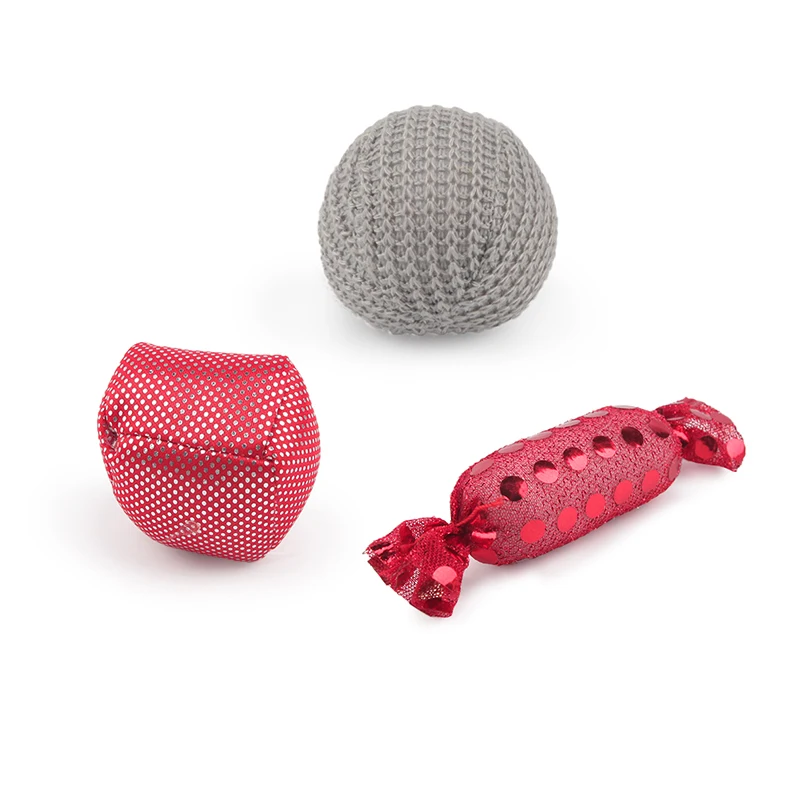 Factory wholesale custom candy shaped pet dog cat chew molar plush toy pet interactive funny plush ball toy