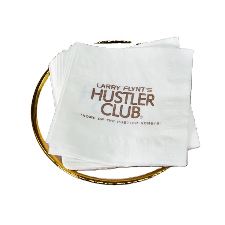 Hotel Beverage Custom logo 23*23cm 1 ply 16gsm Cocktail Paper Napkin