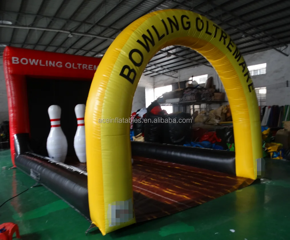 Giant Set Human Sport Teamwork Building Game kids and adults inflatable bowling pin lane Inflatable Bowling Game