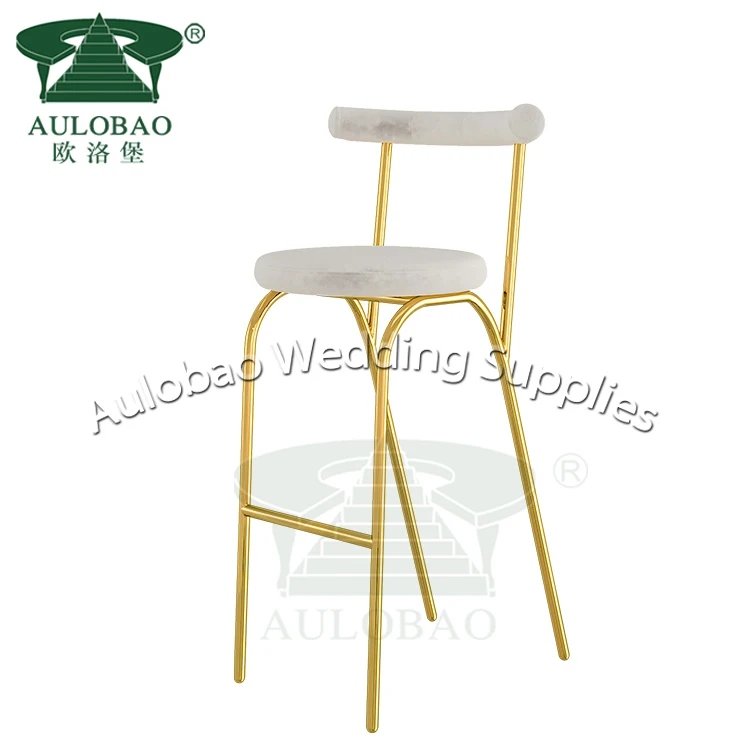 party event furniture cheap gold stainless steel high leg counter height bar stools