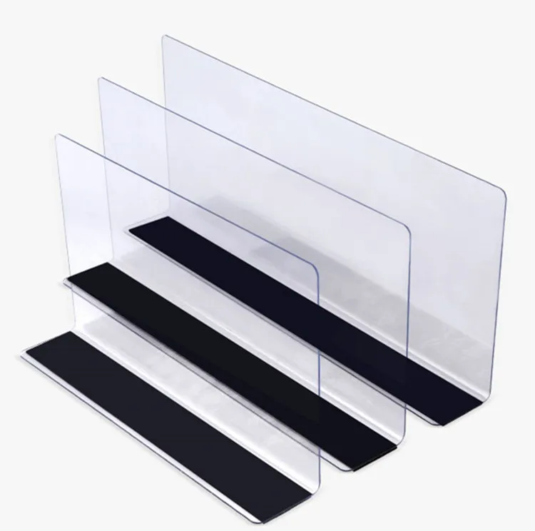 L shaped Magnetic Clear Acrylic Shelf Dividers Separate Organizer For Supermarket,customization Multi Styles