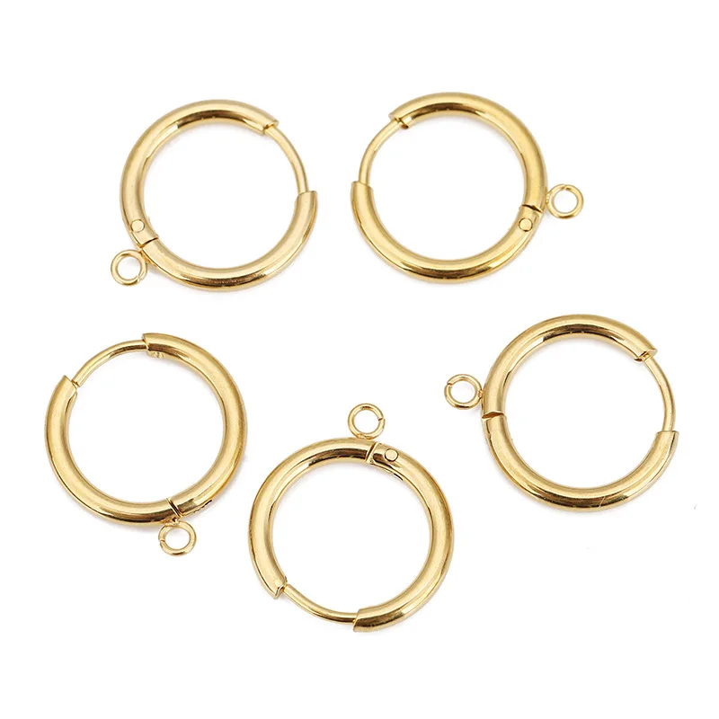 Stainless steel hoop earring components clip on earrings with loop for DIY earrings jewelry making