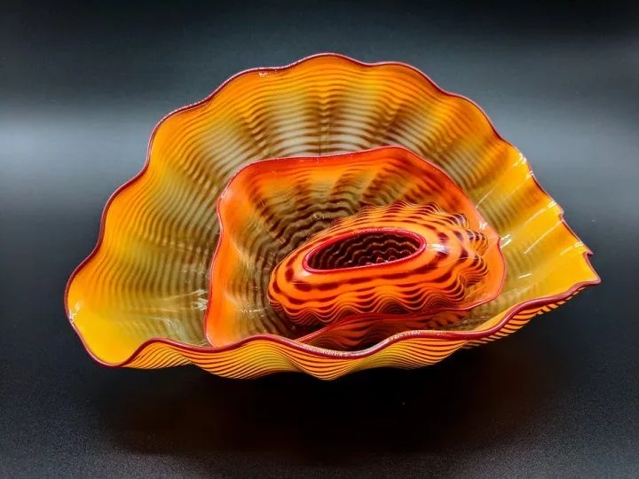 Wholesale art murano glass bowl sculpture 100% hand blown glass crafts