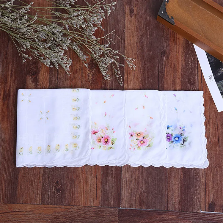 
Fashionable 100% cotton lady handkerchief woven printing square handkerchief 