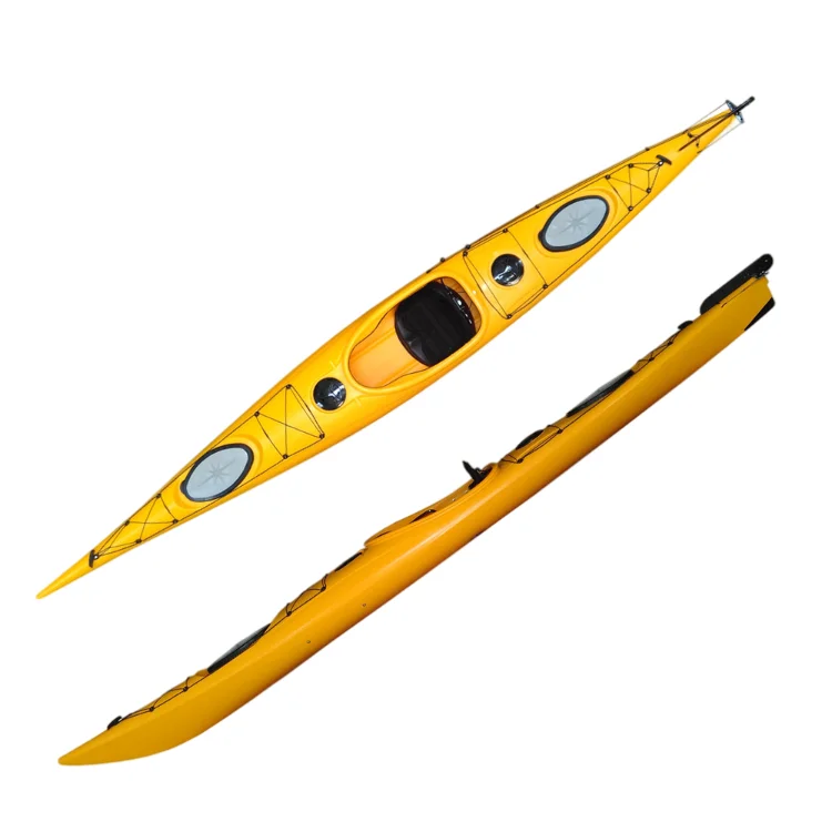Plastic Boat Recreational Single Seat Canoe Kayak Polyethylene Hull Material Single Sea Kayak