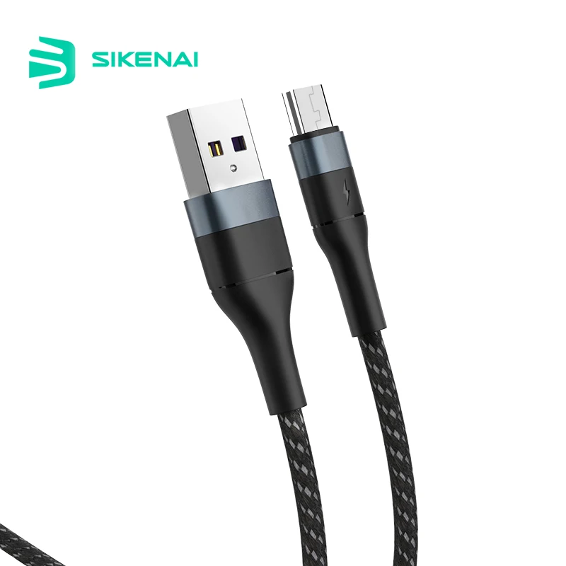 Нейлоновый Плетеный Микро-кабель SIKENAI 1 2 м USB кабель для быстрой зарядки и передачи