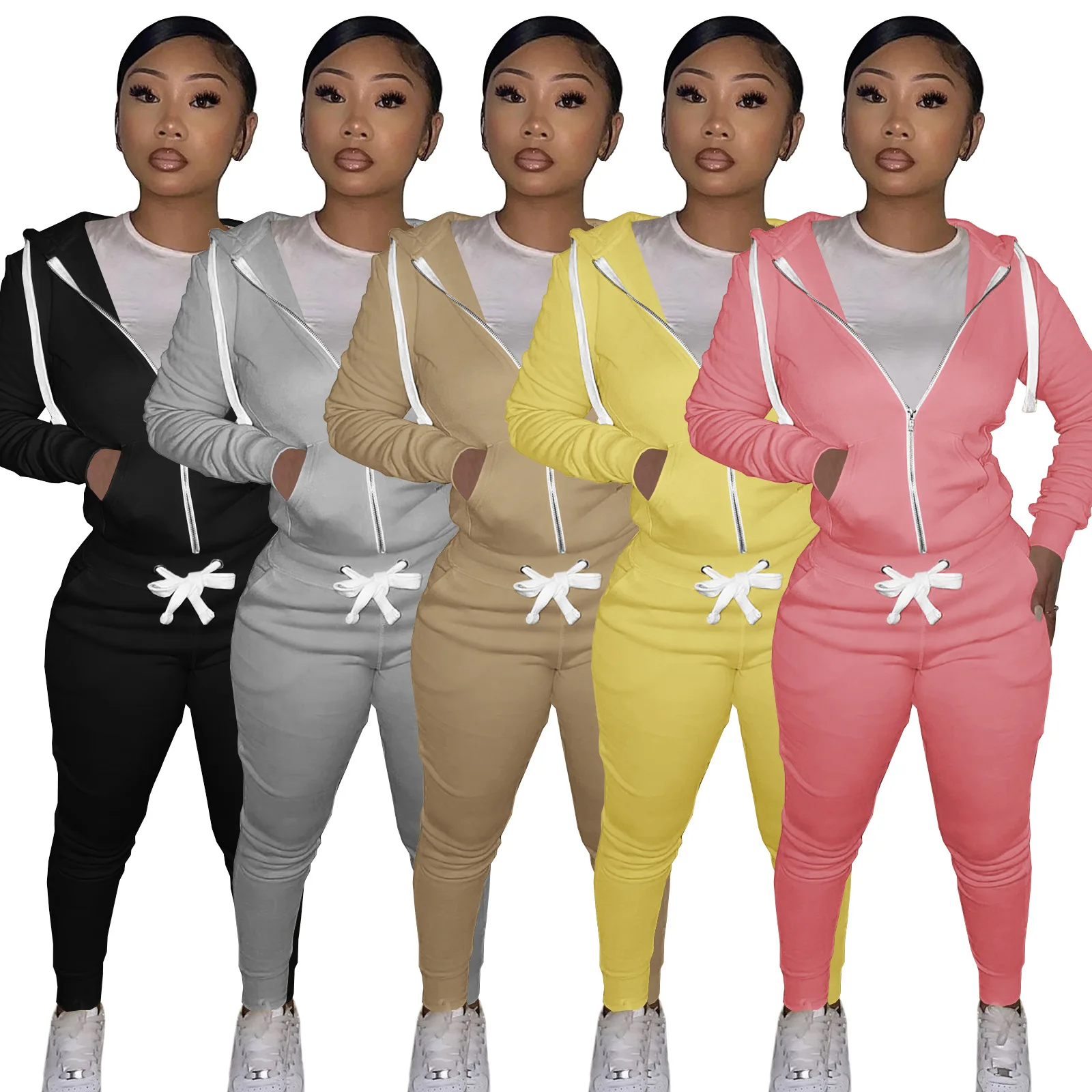 2021 New Arrival Women Stacked Joggers Ladies Leggings Tracksuit Women Two Piece Pants Set  female sweatsuits