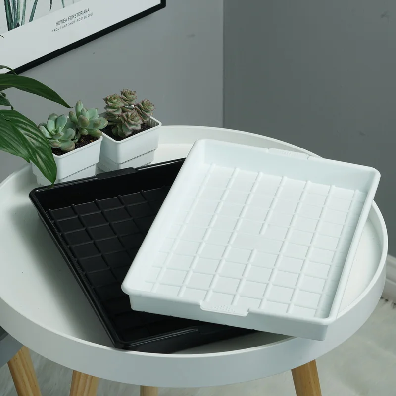 Квадратный пластиковый горшок для подрезки корней с подносом, горшок для детской комнаты, горшки для суккулентов