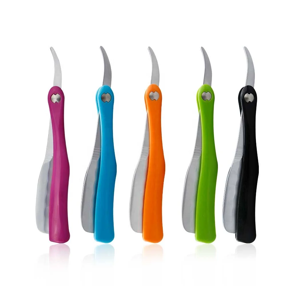 Японская бритва с лезвиями складная ручкой карамельного цвета для мужчин инструменты