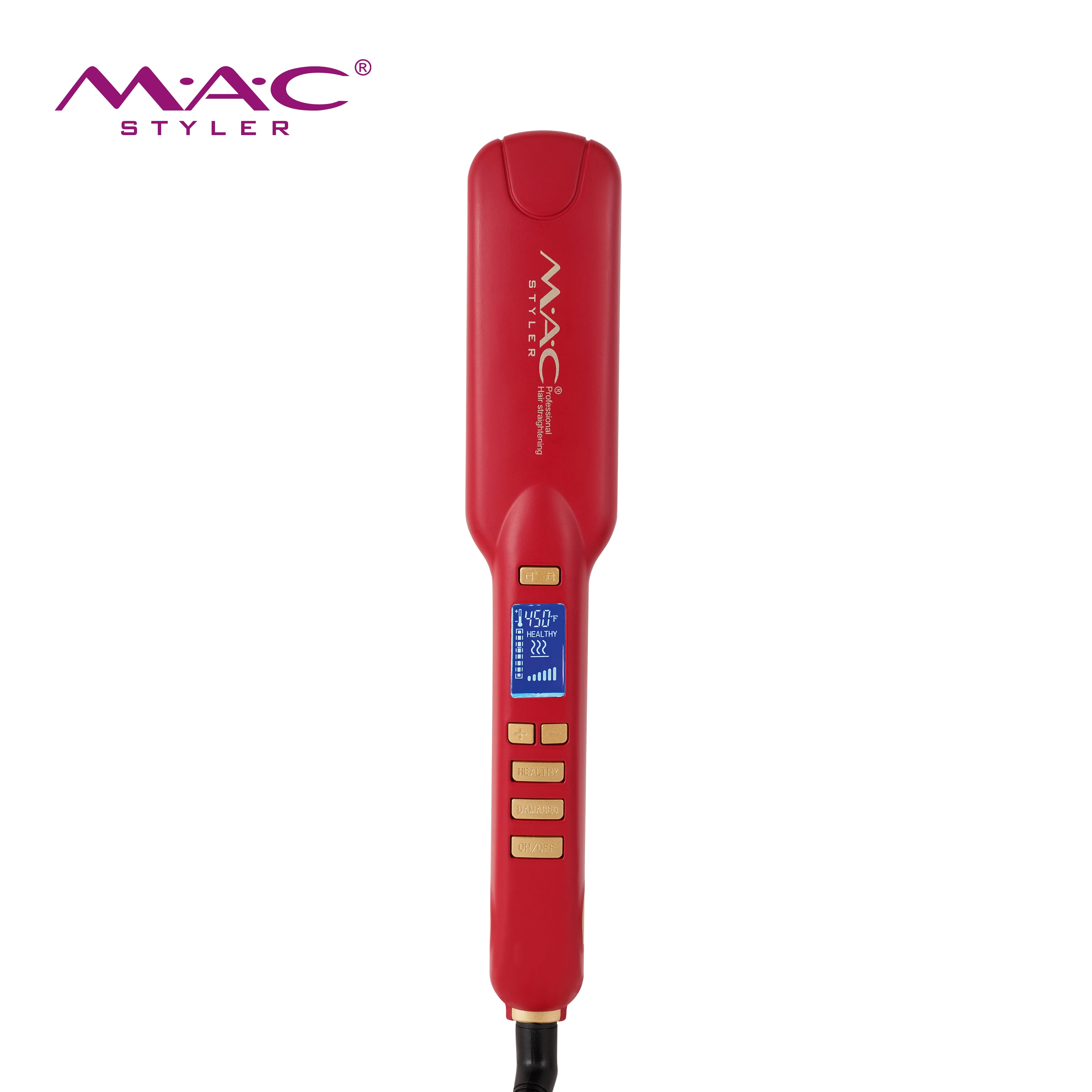 480F Planchas De Cabello Profesional  Titanium Mch Hair Irons  Lcd Wide Plate Hair Straightener Wholesale Flat Iron